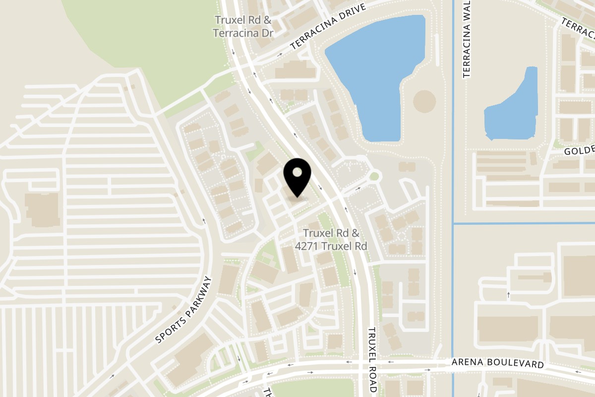 Map showing the location of Taquería Rincón Alteño on 4301 Truxel Rd D1 in Sacramento